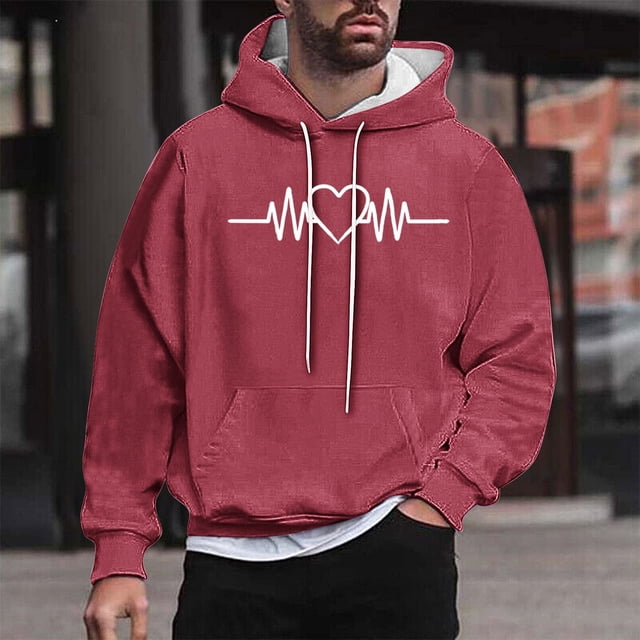 Sudadera con capucha para hombre, estilo casual, con cuello redondo, estampado, manga larga, blusa de poliéster