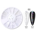 thumbnail image 2 of CoreLiving 01 Sparkling Aurora Iridescent Faux Pearls in Mixed Assorted Sizes Round 12 Grid Nail Art Decoration Wheel for Creative 3D DIY Manicure Supplies, 1 Box, 2 of 3