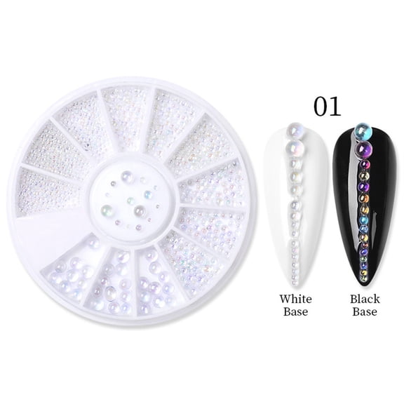 YLOHUIL Nail Gems Set, 12 Grid Rhinestones Kit for Nail Art and Craft, Shiny Nail Accessories for DIY Manicure and Beauty Projects