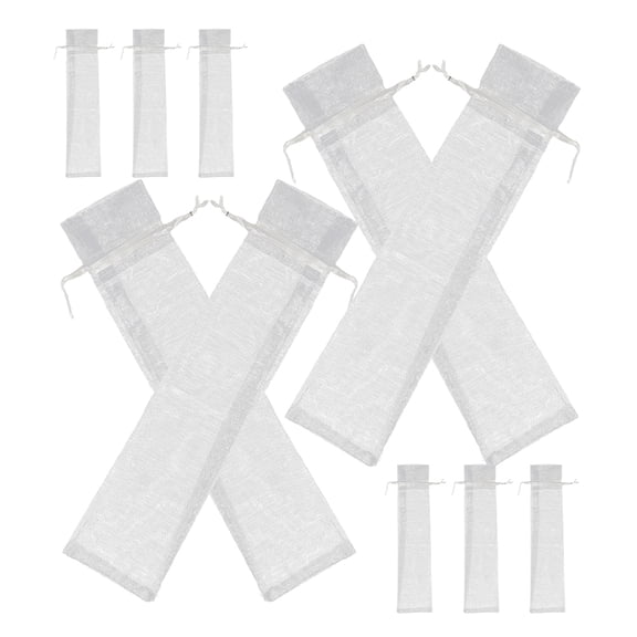 FOMIYES 10Pcs Plated Silver Organza Small Drawstring Bags for Jewelry and Decorative Storage