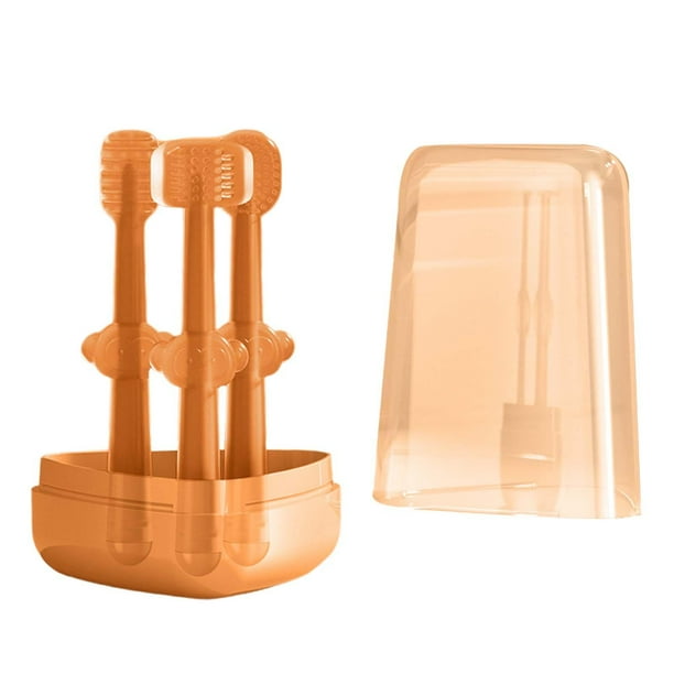 Juego de cepillos de dientes para bebés Cepillo de cerdas extra suaves para recién nacidos de 0 meses Naranja Hugo Cepillo de dientes más limpio
