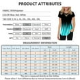 thumbnail image 6 of Womens Fashion Short Sleeve Blouse Printed Gradient V Neck Cross Strap T Shirt Casual Colorful Pullover Shirt Plus Size, 6 of 6