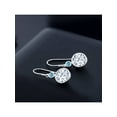 thumbnail image 3 of Gem Stone King 925 Sterling Silver White Zirconia and Swiss Blue Topaz Hook French Fish Ear Wire Dangle Earrings for Women (4.30 Cttw, Gemstone Birthstone, Round 8MM and Round 3MM), 3 of 3