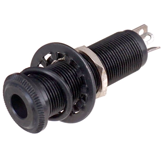 Toma De Corriente Bajo de guitarra eléctrica Conector de enchufe recto acanalado de 1/4 pulgadas (negro) Likrtyny Para Estrenar