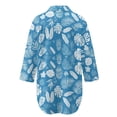 thumbnail image 5 of Xoenoiee Blue Plumeria Flower Palm Leaves Print Women's Swimsuit Cover Up Easter Long Sleeve Beachwear Bikini Coverups Button Down Oversized Cover Up Shirt Plus Size, Size S, 5 of 7