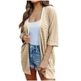 thumbnail image 1 of AherBiu Cardigan pour Femmes Ouvert devant Tricoté Ample Décontracté Pull Manches 3/4 Cardigan Confortable Automne, 1 of 7