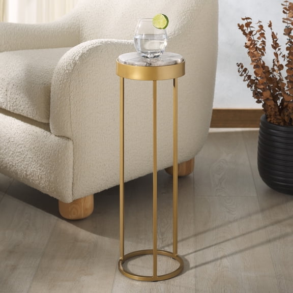 Safavieh Couture Hannahmarie Modern Metal and Crystal Round End Table, Gold