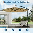 thumbnail image 6 of Huisuilinss Offset Patio Umbrella,10ft Solar Lights Cantilever Umbrella,8 Ribs UV Protection Hanging Umbrella With Easy Lift & Tilt Adjustment,Outdoor Sun Shade For Backyard Poolside Garden Lawn, 6 of 8