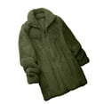thumbnail image 2 of Otntypg Fuzzy Hoodie Tops for Women Winter Plush Thick Sherpa Warm Full Zip up Long Sleeve Stand Collar Hooded Pullover Sweatshirts Loose Comfy Loungewear Coat with Pockets Army Green L, 2 of 7