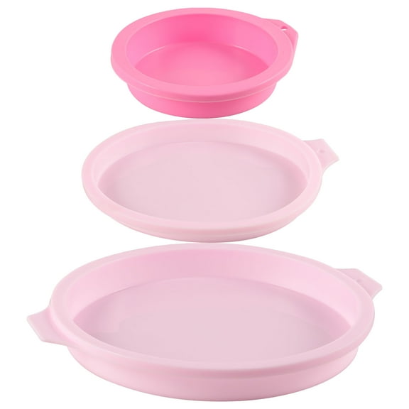 3 Pcs Silicone Cake Mold Round Pans Baking Cakes Cheesecake Multifunction Silica Gel