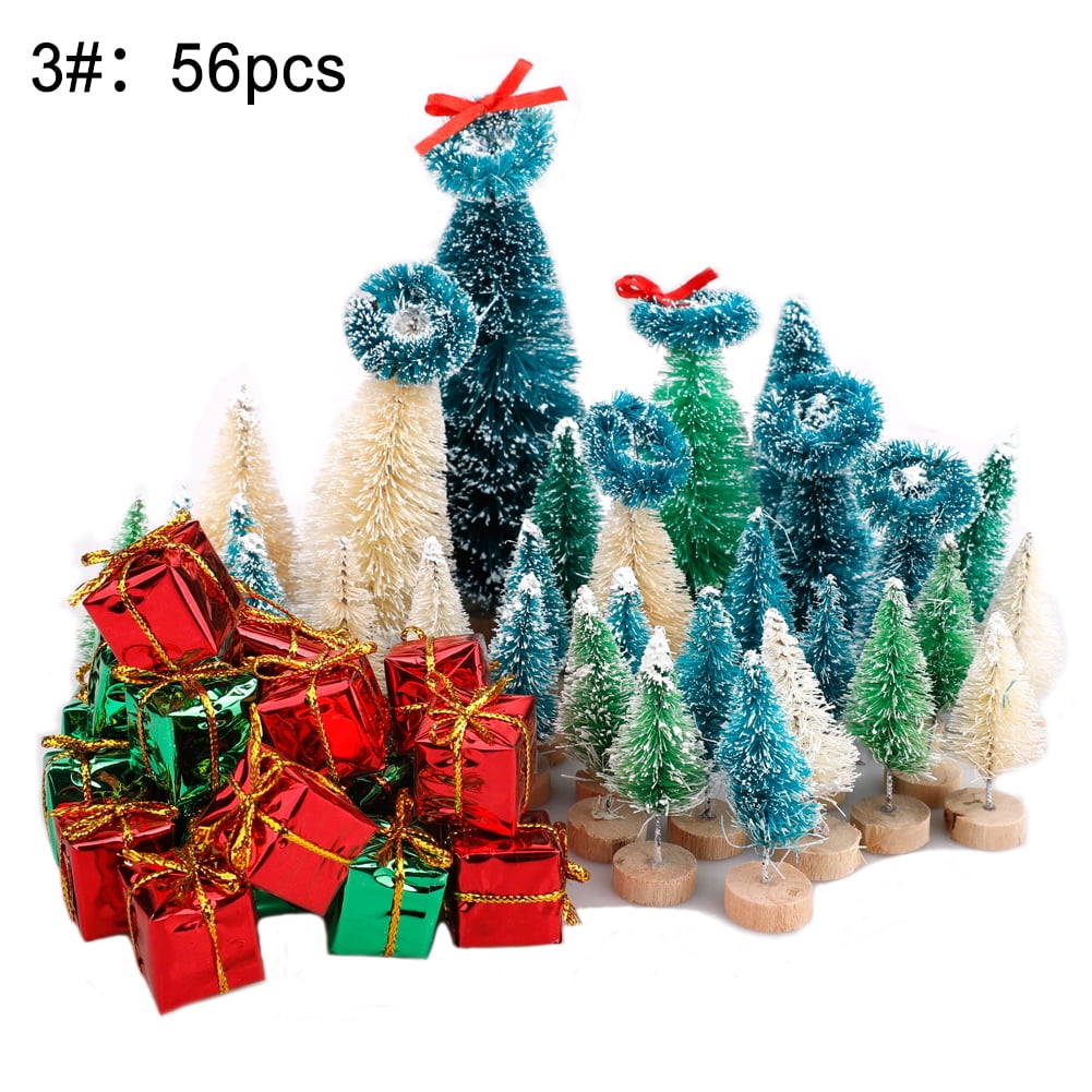 Christmas Ornaments Snow Frost Colorful Pine Needle Powdered Mini Christmas  Tree Small Pine Tree – the best products in the Joom Geek online store