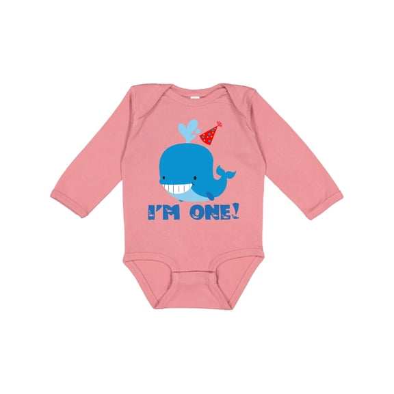 Inktastic Whale 1st Birthday Boys or Girls Long Sleeve Baby Bodysuit