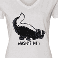 thumbnail image 4 of Inktastic Animals Cute Skunk Wasn't Me Women's V-Neck T-Shirt, 4 of 5