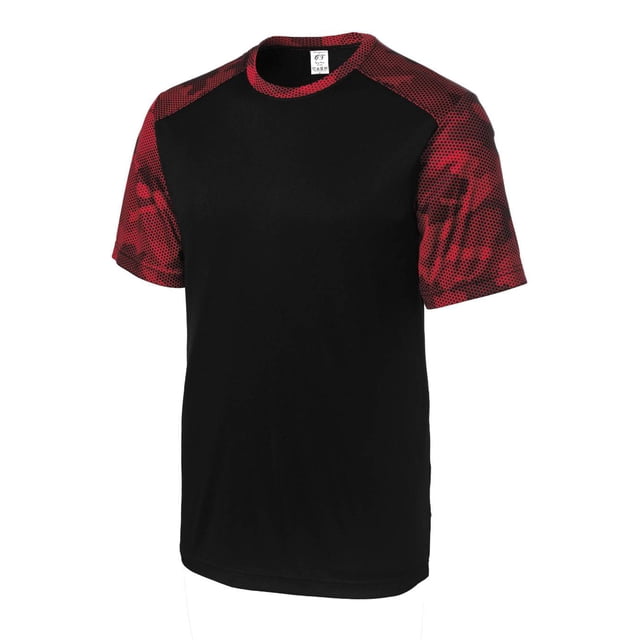 Gravity Threads T-Shirt Athlétique CamoHex - Noir/rouge Foncé - Grand