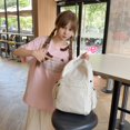 thumbnail image 3 of Plaid School Backpack, Heavy Duty School Bag with Drawstring Side Pockets, Multi-pocket Backpack for Travel College Work, Gray, 3 of 10