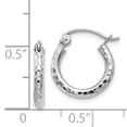 thumbnail image 4 of Boucles d'Oreilles Créoles en Or Blanc 14k, Tube Rond 2 mm, 4 of 8