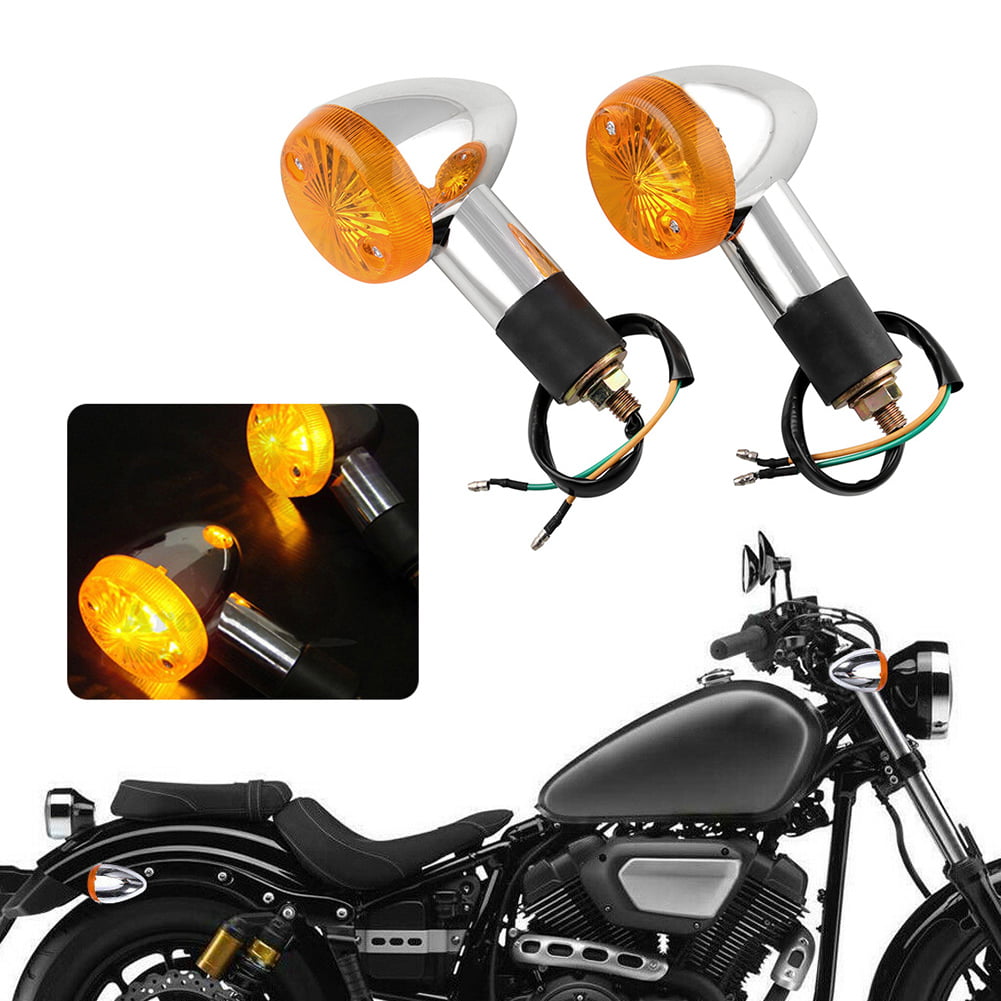 Motorcycle Led Turn Signals Bullet Blinker Yellow Indicator Light For_DM