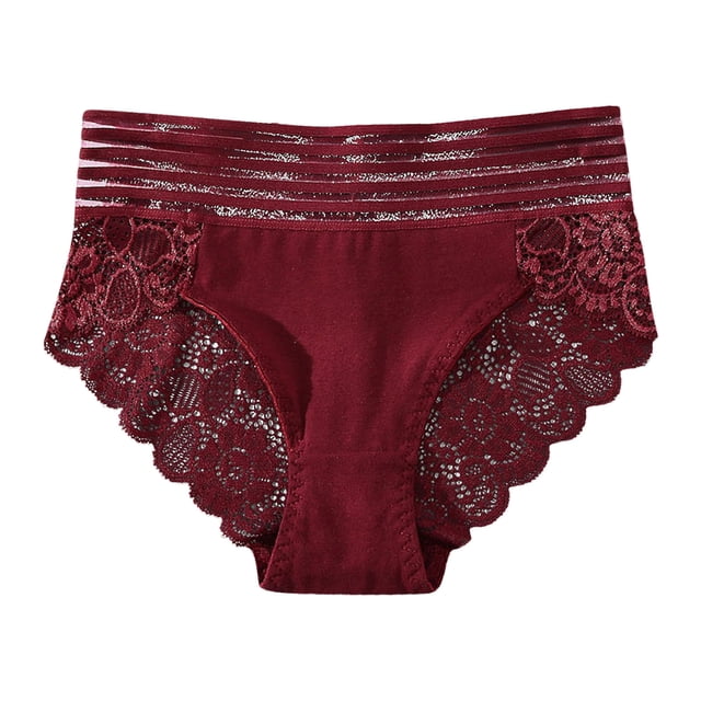 B91xZ sous-Vêtements pour Femmes Strings Invisibles Caleçons Courts Bikini Extensibles Doux Underwears, Rouge TTTG