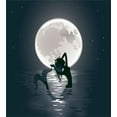 thumbnail image 3 of Underwater Duvet Cover Set, Mermaid Singing at Night Silhouette Full Moon Rays Mythical Ornament Art Print, Decorative 3 Piece Bedding Set with 2 Pillow Shams, Queen Size, Black Grey, by Ambesonne, 3 of 3