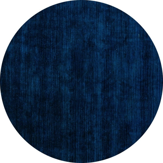 Ahgly Company Indoor Round Abstract Light Blue Modern Area Rugs, 8' Round