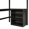 thumbnail image 5 of Harper & Bright Designs Twin Size Loft Bed with Desk and Shelves, Wooden Loft Bed with Storage for Adults, Espresso, 5 of 15