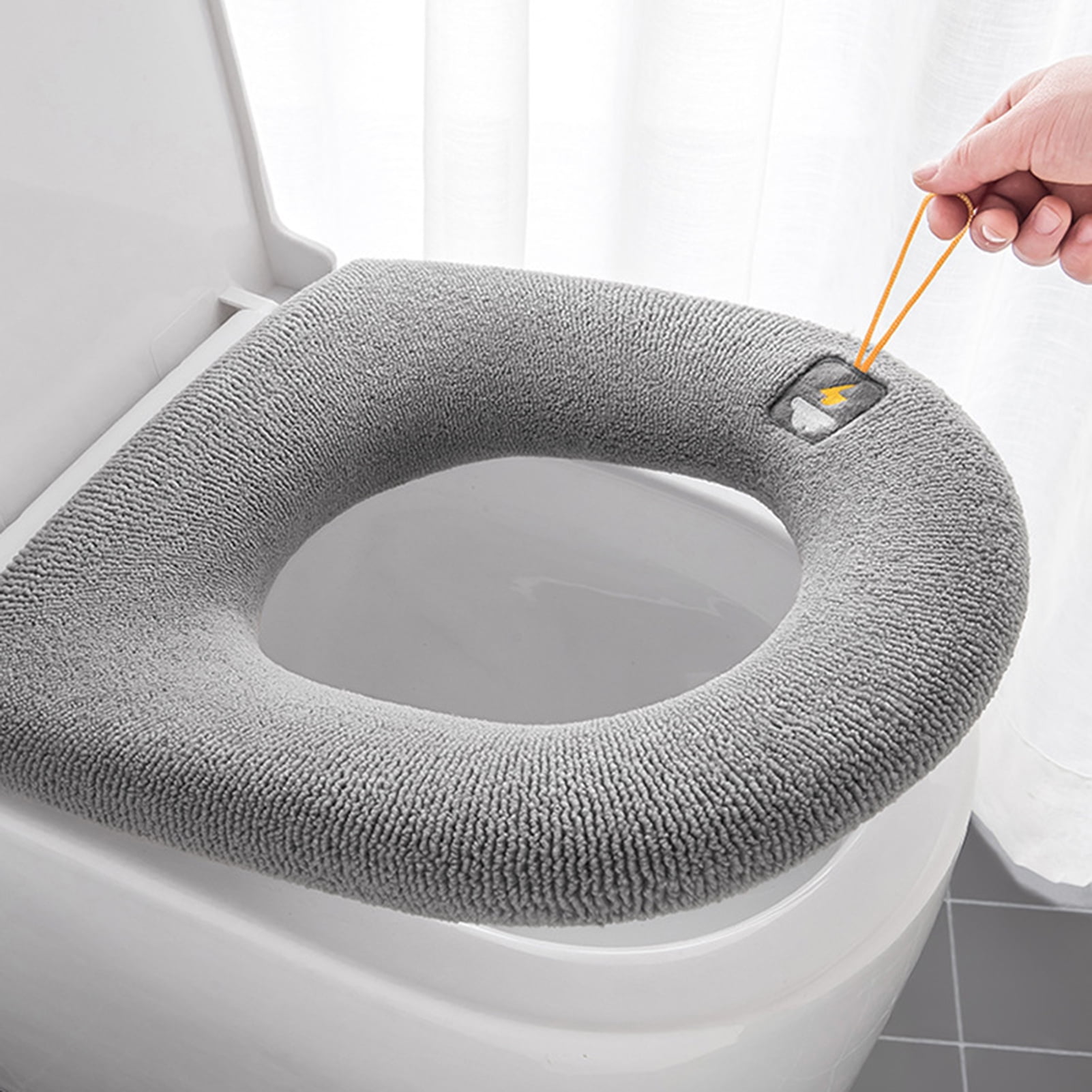 Washable Toilet Seat Cover Bathroom Zipped Closestool Mat Pad Cushion Household 
