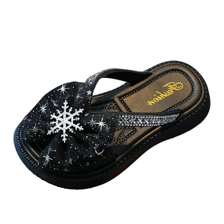 

Children Shoes Fashion Thick Soled Flip Flops Indoor Soft Soled Slippers Outside Snowflake Butterfly Beach Baby Daily Footwear Casual First Walking