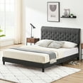 thumbnail image 4 of Twin/Full/Queen Size Bed Frame with Curved Headboard, Fabric Upholstered Platform Bed Frame with Adjustable Headboard, Mattress Foundation, Easy Assembly, No Box Spring Needed, 4 of 8