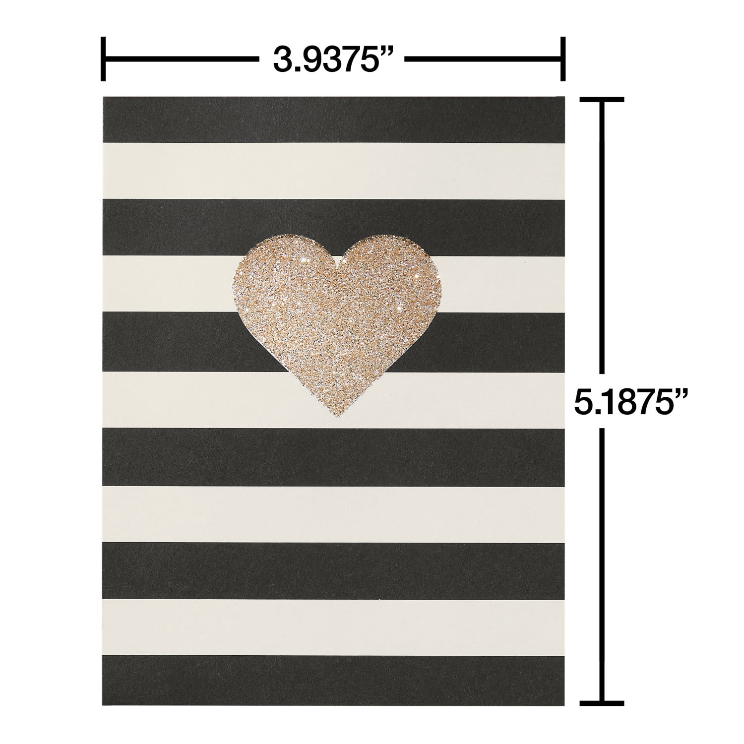 American Greetings Blank Stationery Notes with Envelopes, Gold Hearts Black and White Stripes (20-Count)