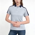 thumbnail image 3 of Feancey Women's Athletic Polos Shirts Color Block Short Sleeve 3 Button Collared T-Shirt Lightweight Quick Dry Workout Tops for Work Golf Tennis White M, 3 of 7