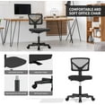 thumbnail image 5 of QUIOCOZY Armless Small Home Office Desk Chair, Ergonomic Low Back Computer Chair, Adjustable Rolling Swivel Task Chair with Lumbar Support for Small Space, 5 of 7