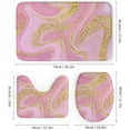 thumbnail image 3 of 4Pcs Elegant Pink & Gold Shower Curtain Sets, Bathroom Set Decor with Non-Slip Bath Mat, Toilet Lid Rug and Contour Mat, 72 x 72inch, 3 of 8