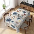 thumbnail image 3 of Navy Blue Floral Table Cloth Waterproof Tablecloths, Watercolor Flowers Farmhouse Linen Tablecloth Dining Table Cover for Kitchen Party Tabletop Outdoor, Rectangle Tablecloth 54x108 Inch, 3 of 9