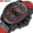 thumbnail image 2 of CURREN 8314 Men Black Chronograph Analog Quartz Leather Sports Watch Waterproof Date Wristwatch, 2 of 6