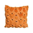 thumbnail image 2 of Halloween Pillow Cover 18 X 18 Inch Orange Fluffy Ghost Pillow Cover Soft Throw Pillow Cover for Halloween Decor Halloween Party Decorations Home Living Room Bedroom 1 Pack, 2 of 4