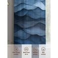 thumbnail image 6 of Abstract Ocean Wave Sheer Curtains for Living Room Bedroom, Light-filtering Sheer Curtain, Gradient Navy Impressionist Style Rod Pocket Voile Window Treatment Drapes, 52’’Wx63’’L, 2 Panels Set, 6 of 7