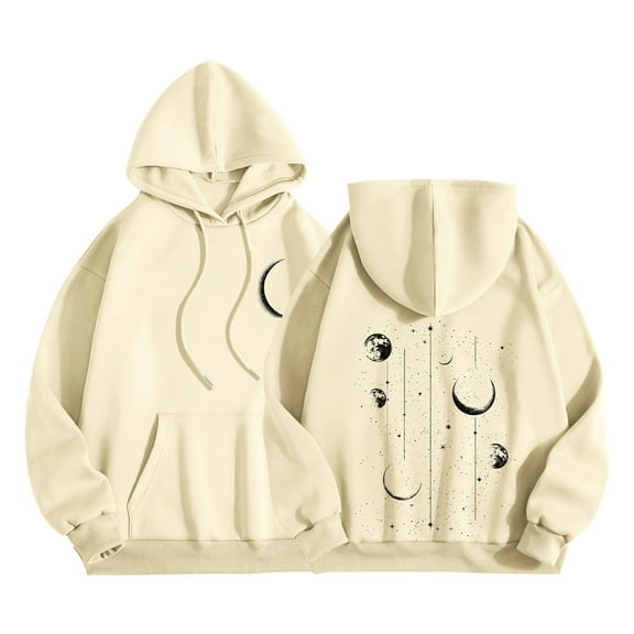 Oversized Hoodies for Women Hooded Sweatshirts Floral Print Long Sleeve Tops Pullover with Pocket Fall Winter Teen Girls Casual Hoodie Fleece Lined Sweater Tunic Tops