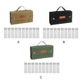 thumbnail image 2 of Yuarrent Bolsa de especias portátil para barbacoa, juego de lona con 10 agujeros para barbacoa al aire libre, parrilla portátil para acampar Kits de desorden para acampar Ejercito verde, 2 of 6