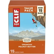 CLIF BAR - Crunchy Peanut Butter - Made with Organic Oats - 11g Protein - Non-GMO - Plant Based - Energy Bars - 2.4 oz. (15 Pack)