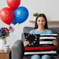 thumbnail image 6 of 2 Pack Outdoor Waterproof Throw Pillows,American Flag Independence Day Decorative Rectangle Pillow Case Patio Pillows for Chair Couch Sofa 20x12in, 6 of 9
