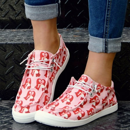 

Cathalem Women Casual Shoes Wide Width Women Shoes Casual Valentine Day Love Printing Sports Shoes Womens Shoes Size 9 Casual Hot Pink 9
