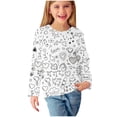 thumbnail image 6 of Bnwani Long Sleeve Toddler Shirts Plain White Crew Neck Casual Cute Originality Printed Tops 3-4t, 6 of 7