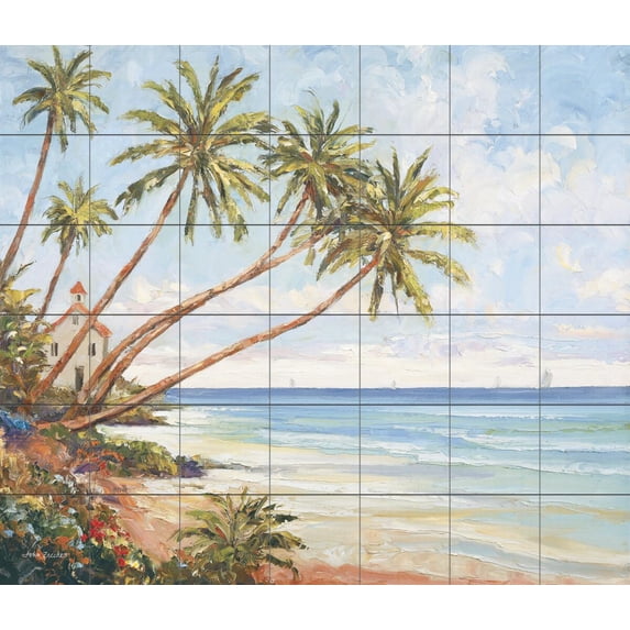 Tile Mural Kitchen Backsplash - Coastal Light - by John Zaccheo