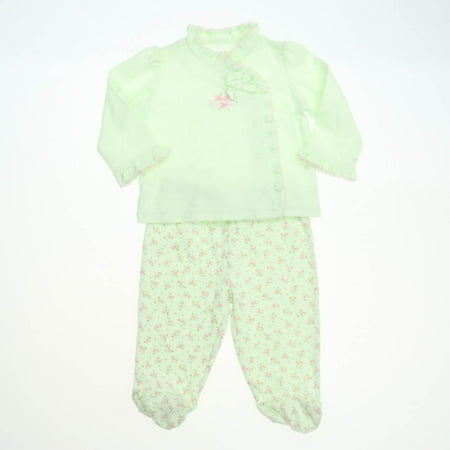 

Pre-owned First Impressions Girls Green Floral Apparel Sets size: 6-9 Months