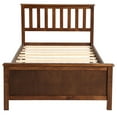 thumbnail image 4 of Topcobe Twin Size Wood Platform Beds with Headboard, Footboard and Wood Slat Support, Walnut, 4 of 9