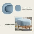 thumbnail image 4 of 31 Inch Accent Chair with Ottoman, Modern Teddy Plush  Upholstered Single Sofa Chair with Metal Legs, Comfy Leisure Side Armchair for Living Room, Bedroom, Office, Apartment, Blue, 4 of 9