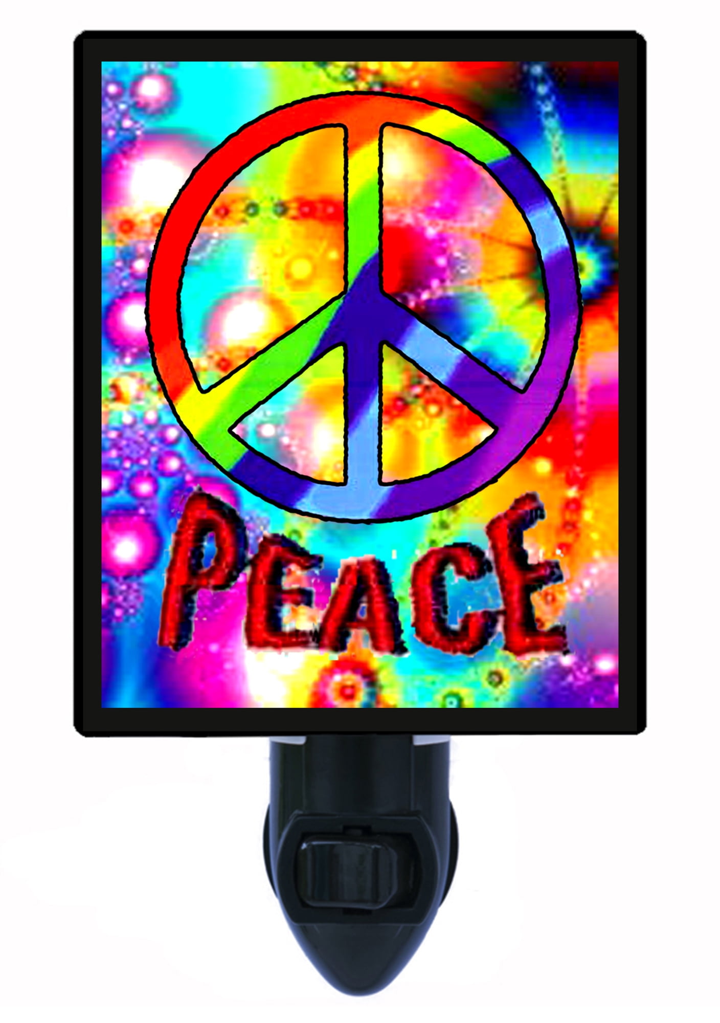 Peace Sign Decorative Photo Night Light Plus One Extra Free Switchable Insert 4 Watt Bulb Image Title Peace Sign Light Comes With Extra Bulb Walmart Com Walmart Com