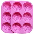 thumbnail image 2 of Set of 2 Large Rose Flower Ice Cube Chocolate Soap Tray Mold Silicone Party maker, 2 of 5