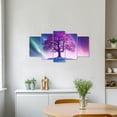 thumbnail image 4 of ZHONGYUTONG Northern Lights Wall Art 5 Pieces Big Tree with Aurora Borealis Painting Nature Scenery Canvas Prints Wall Decor for Office Living Room Framed (8"x14"x2 8"x18"x2 8"x22"x1), 4 of 6