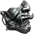 thumbnail image 2 of Máscara Hannya Japonesa Demon Samurai Kabuki Devil Half Face Mask Cosplay, Japanese Demon Face Cover Halloween Buddhism Ghost Half Face, 2 of 5